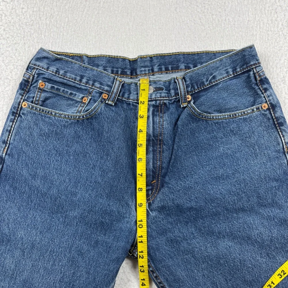 Levis 505 Regular Fit Jeans Mens 36x32 (Fit‎ 34x30) Blue Straight Leg Denim